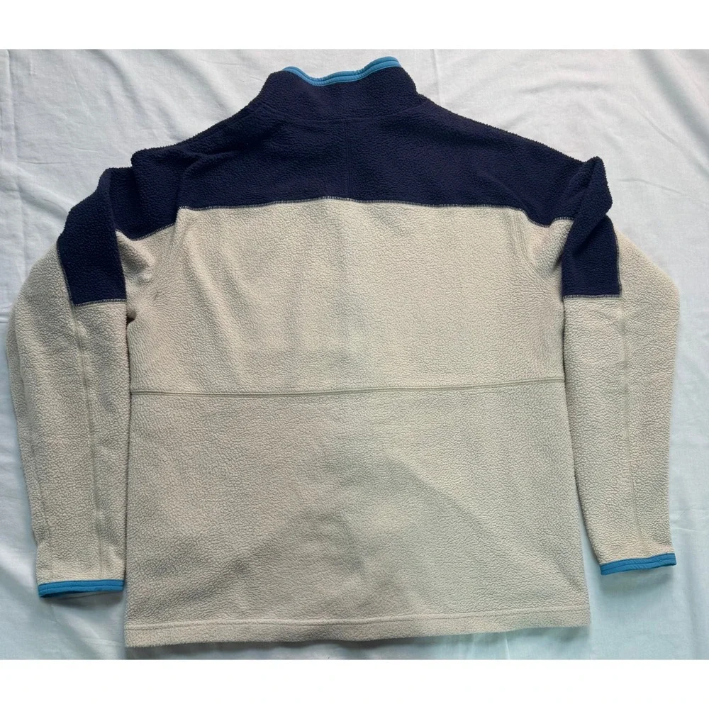 Cotopaxi Abrazo Full Zip Fleece Jacket Womens L Cream Navy Colorblock Mock Neck